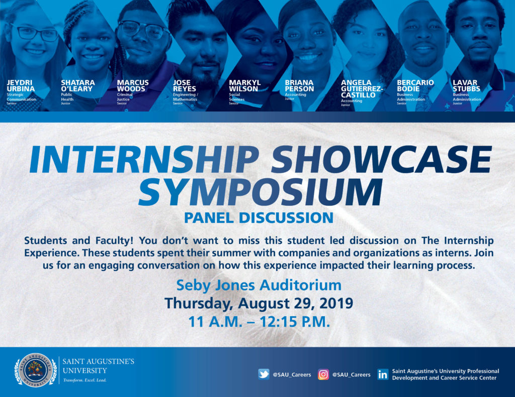 Internship Showcase Symposium: Panel Discussion - Saint Augustine's ...