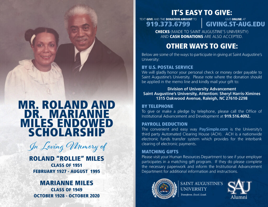 Miles-Scholarship-Flyer - Saint Augustine's University