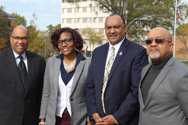 Pictured from left to right: Dr. Everett Ward, Prof. April McCoy, Dr. Gaddis Faulcon, and Mr. Birchie Warren